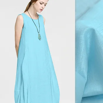 

150cm wide sky blue linen ultra-thin thin linen fabric mercerized linen pure linen cloth for men and women fabric 220 g/m