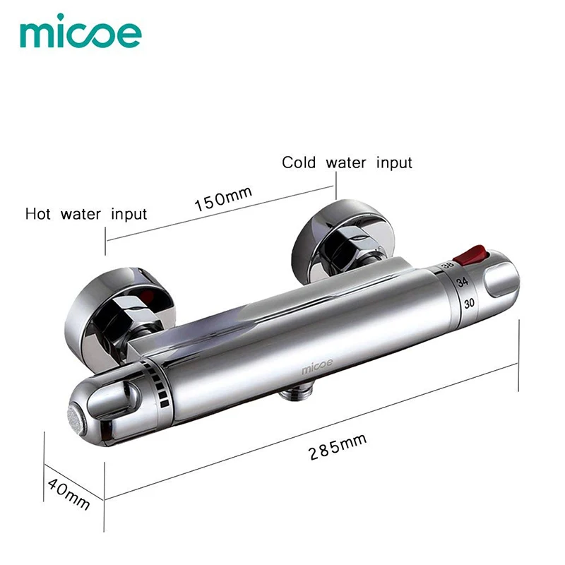 MICOE смеситель для душа тропический душ термостатический смеситель термостат Полный медный 38 градусов для интеллектуального для термостат