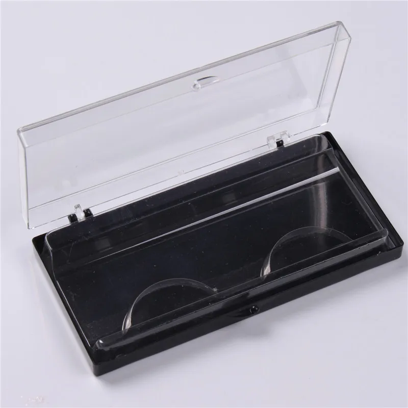 

New 1 Pcs Black High Quality Thick Square Eyelashes Box 25mm Eyelash Box Transparent Empty Lash Case Reuseable Lash Box