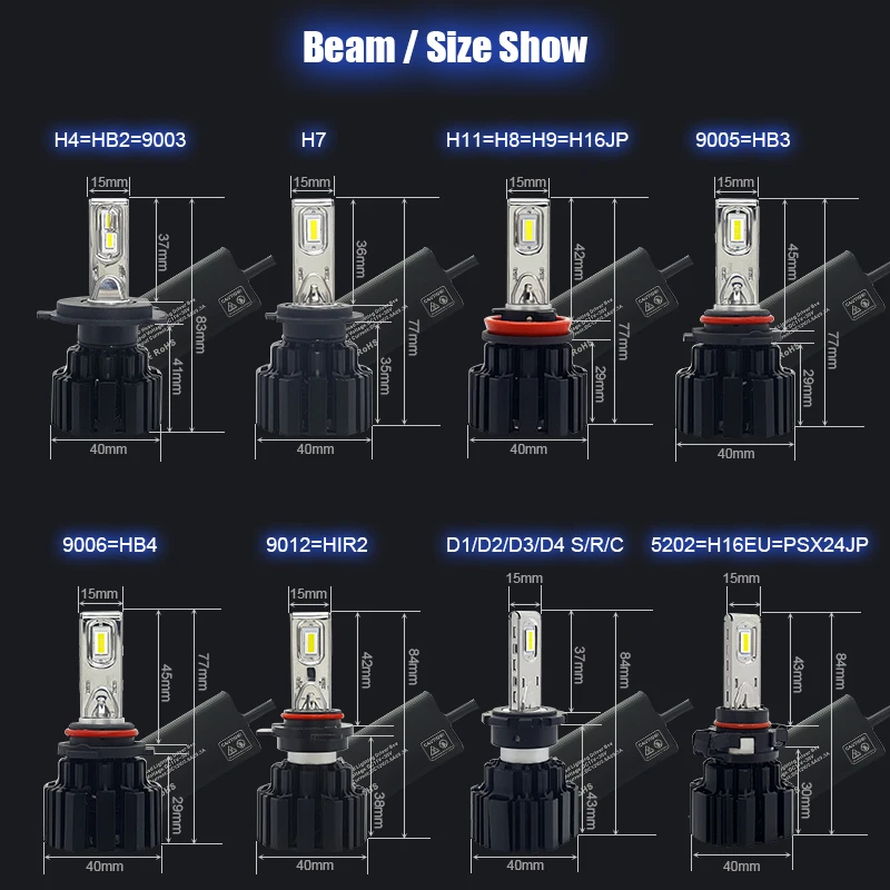 Тип СВЕТОДИОДА направленного света CNSUNNYLIGHT-высокая Яркость светодиодный фар автомобиля H7 H11/H8 90 Вт/пара 16000Lm 9005/HB3 9006/HB4 9012 D1S H4 H13 чистый белый