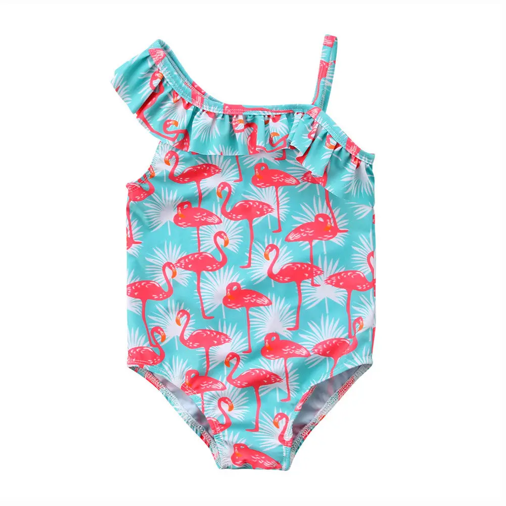 

Kids Baby Girls Toddler Beach Flamingo Print Swimsuit Swimwear Bikini Tankini One Piece Children Swimming Bathing Suit