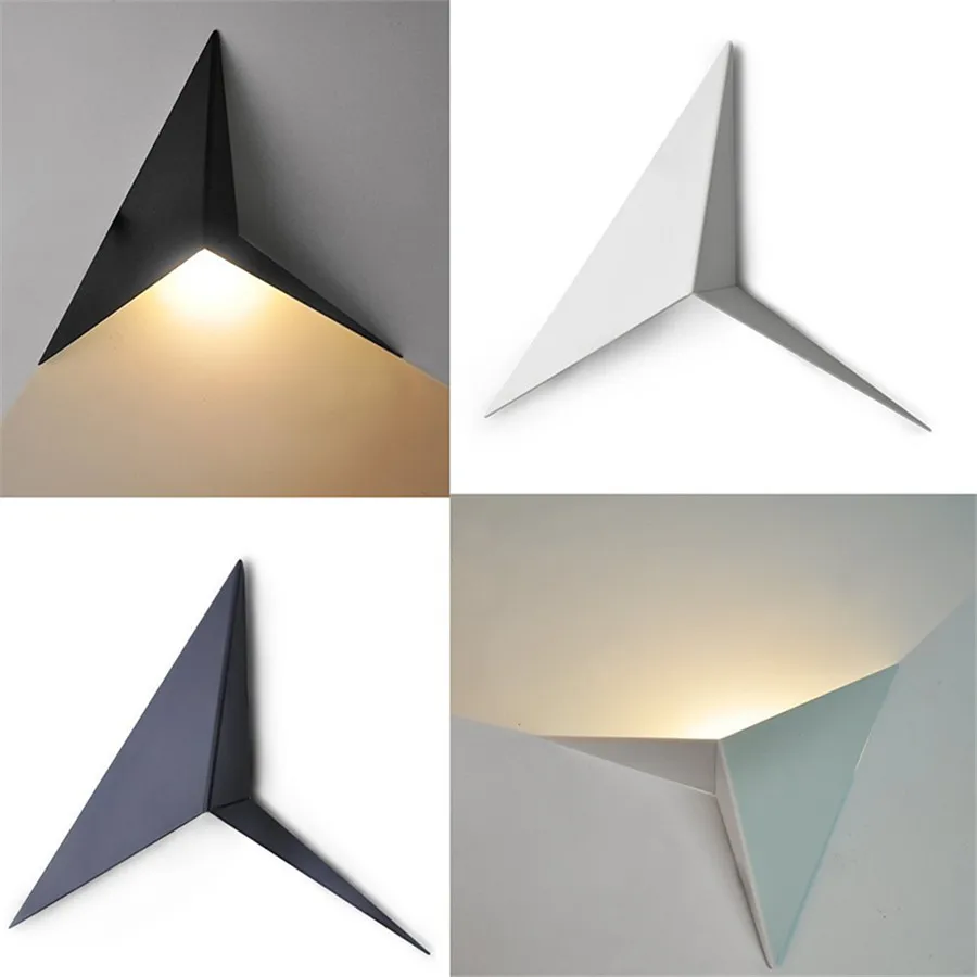 

ZINUO Led Wall Lamp AC85-265V 3W Triangle Modern Simple Indoor Creative Surface Light Mounted Foyer Hotel Home Stair Bedside