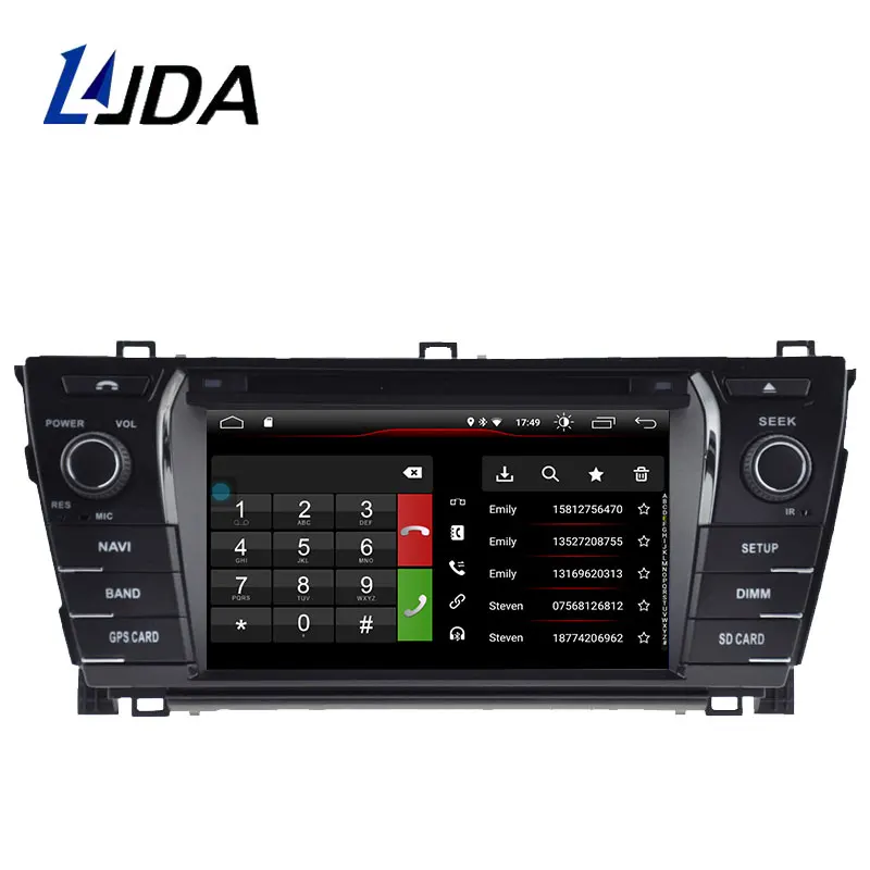 Top LJDA 2 Din Android 9.1 Car DVD Player For Toyota Corolla 2014 Wifi GPS Radio 2G+16G Quad Cores Multimedia Stereo Mirror Link RDS 1