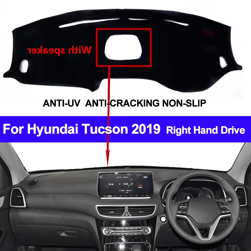 Alfombrilla para salpicadero JTSGHRZ Para Hyundai Tucson 3rd 2016 2017 2018 Cubierta para salpicadero de Coche Alfombrilla para salpicadero Parasol