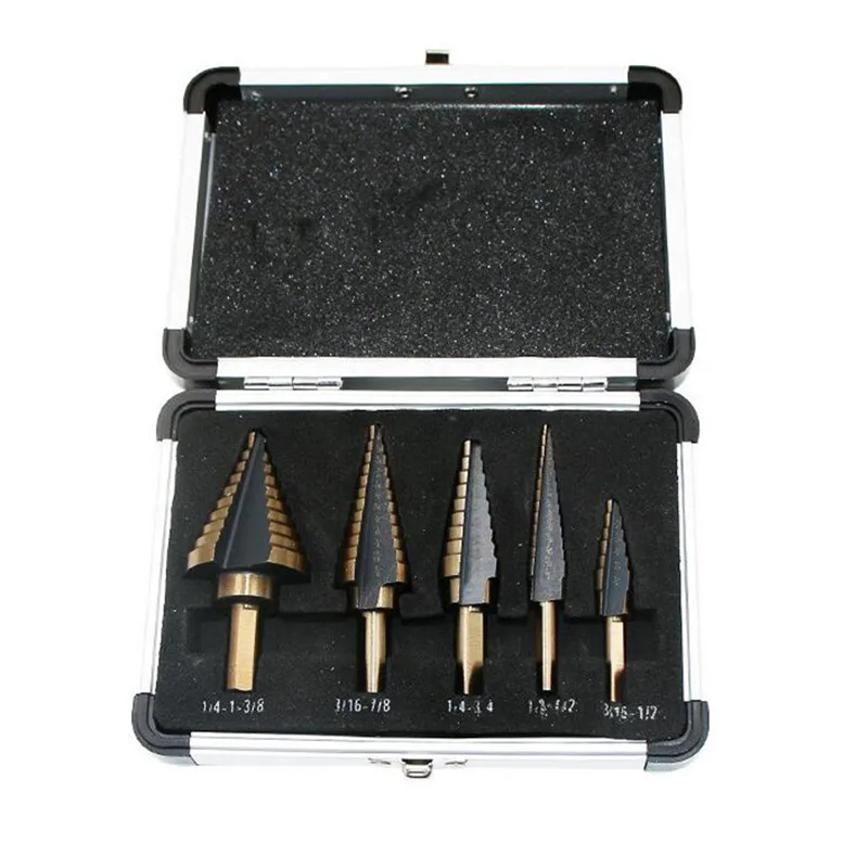 British 5PC Aluminum Ladder Drill Unit Hss Cobalt Porous Drill 50 Size