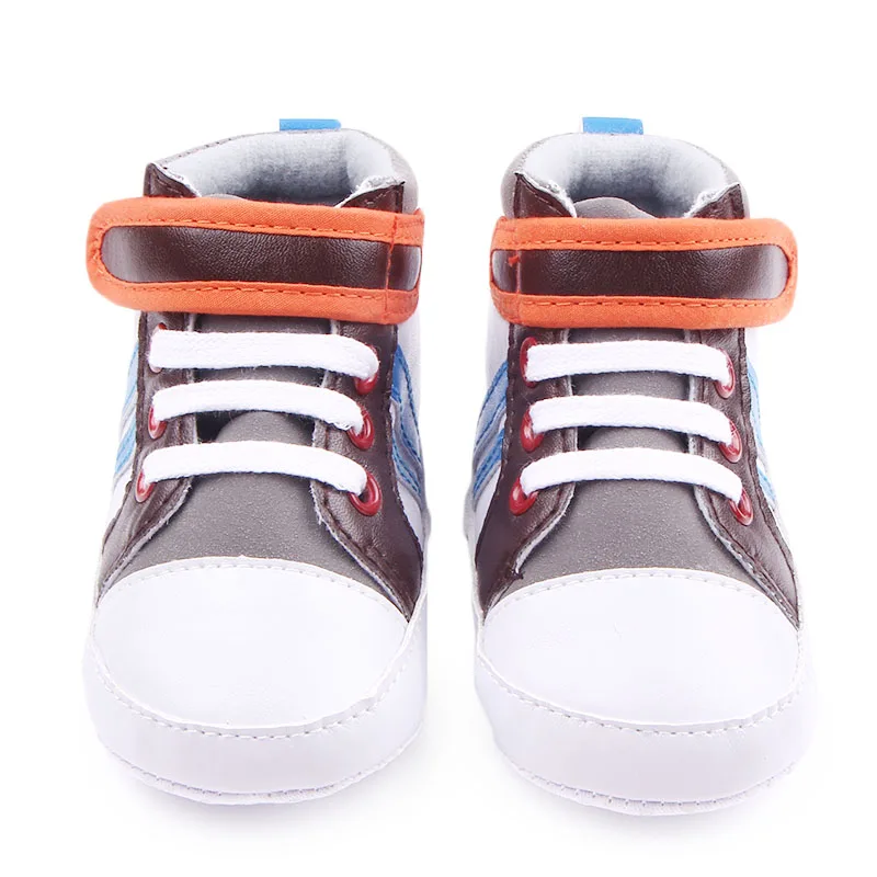 

New Arrival Hook&Loop And Lace-On High Leather Baby Boy Shoes 0-12M