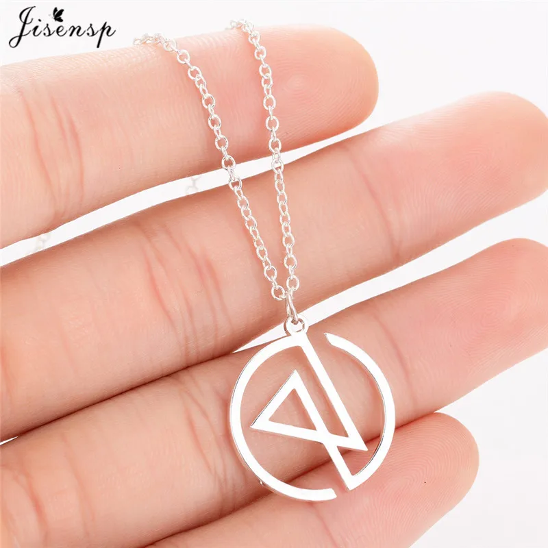 

Jisensp Fashion Linkin Park Punk Women Pendant Necklace Stainless Steel Jewelry Statement Geometric Necklace Accessories