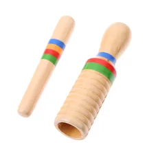 Kids Toy Sound Tube Wooden Crow Sounder Musical Toy Single-threaded Ring Percussion Musical Instrument Toy Baby Educational Toys