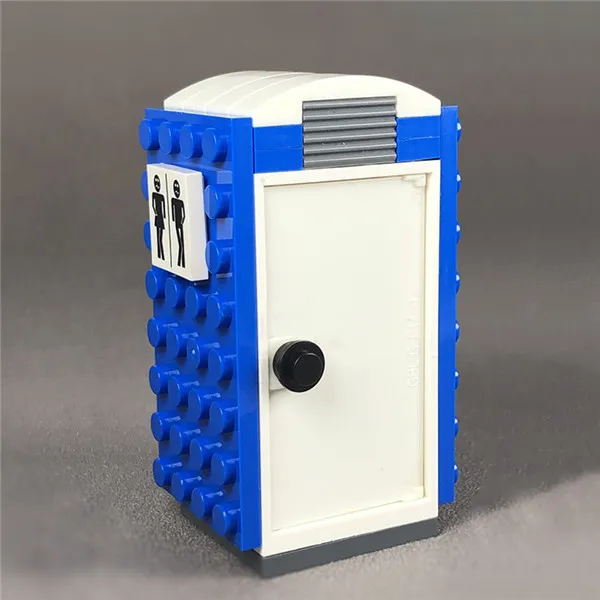 Single Toilet Bathroom WC Building Blocks City Public Toilet Briks Compatible with Legoingly MOC Figure Accessories Kids Toys  (5)