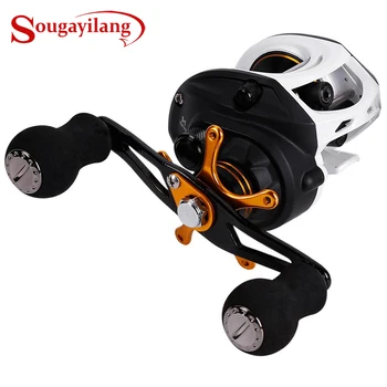 

Sougayilang Casting Drum Type Reel Wheel Baitcasting Fishing Reel 9+1BB High Speed 7:1 Gear Ratio Coil Wheel Drum Trolling Reel