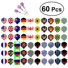 60Pcs Mixed Style Professional Dart Flights Darts Accessory Outdoor and Indoor Sports Standard Dart Tail Wings
