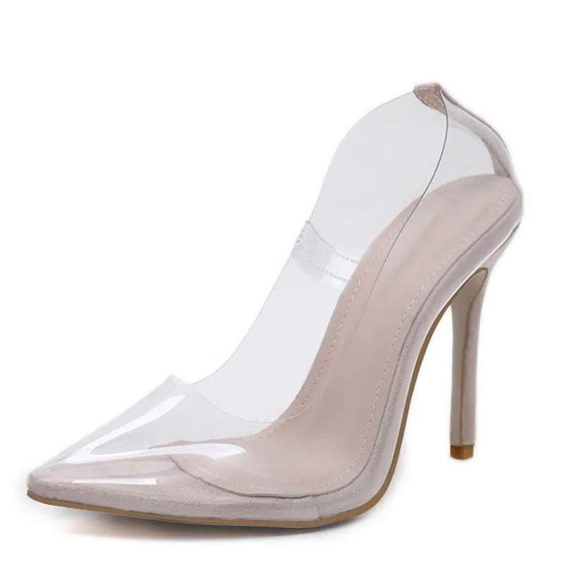 

Transparent PVC Pump Clear Plastic Club Party Pump Shoes Woman Color Foot Wear Designer High Heels Shoes Women Shoes