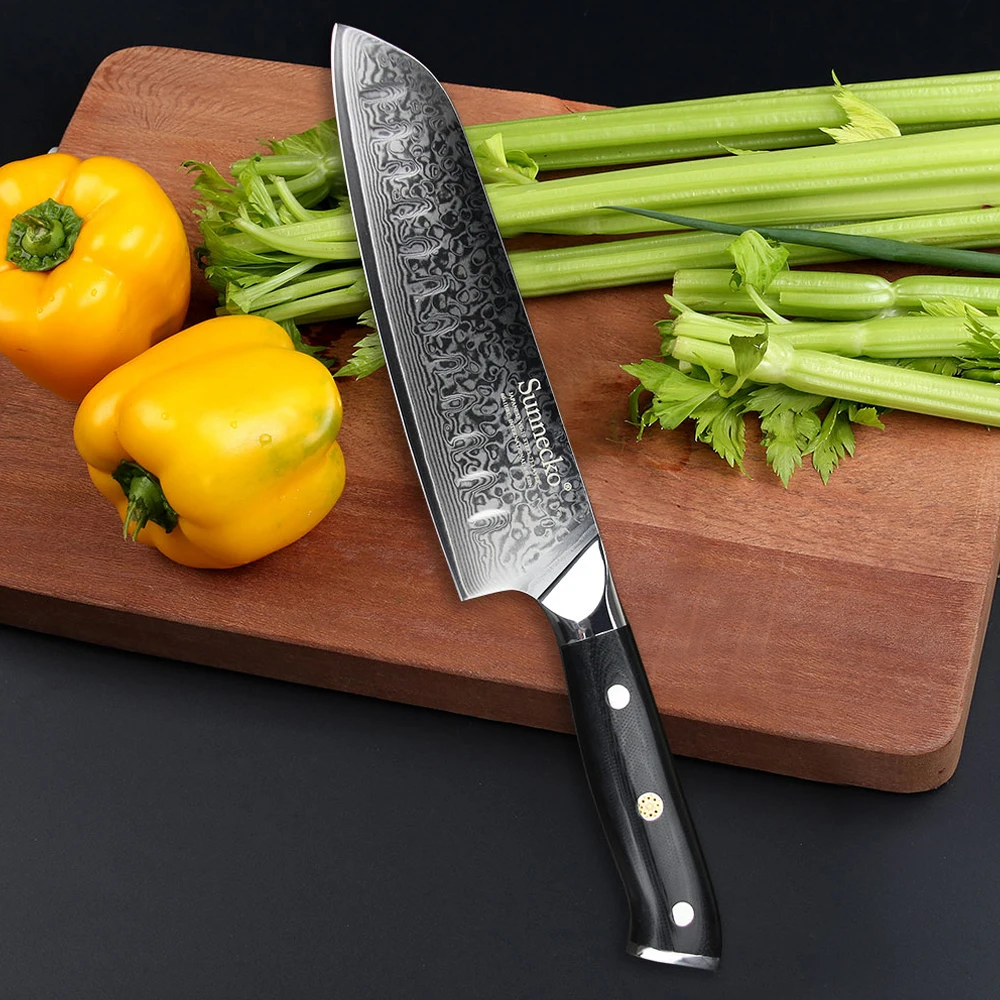 Набор кухонных ножей шеф повара из дамасской стали 2 шт.|knife set|kitchen knife setsantoku set |