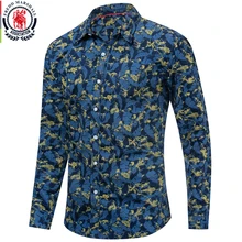 Fredd Marshall, новинка, повседневная мужская рубашка с длинным рукавом, гавайская рубашка, хлопок, модная рубашка с принтом, Мужская праздничная одежда 183