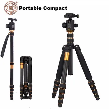 

QZSD Q666C Professional Photography Carbon Fiber Tripod to Monopod with Ball Head Traveling Camera Stand For DSLR Canon Nikon