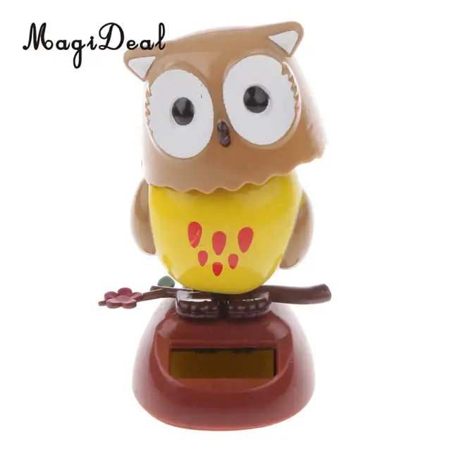 MagiDeal Cute Solar Powered Bobble Head Owl for Kids Toy Car Pub Club