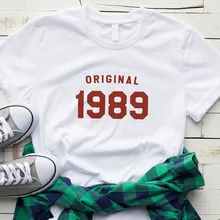 Футболка на 30-й день рождения, летняя модная футболка, графическая футболка для женщин, подарки на 30-й день рождения для нее, 1989, футболки для дня рождения, топы для мамы