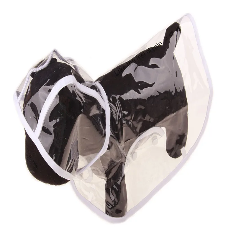Transparent waterproof raincoat Autumn and winter dog clothes puppy poncho hooded Teddy Schnauzer poncho clothes dog raincoat