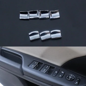 

7PCS Car Interior Door Window Lift Switch Trim Stickers Decals For Honda Civic 10th 2016 2017 LHD Chrome ABS Parts