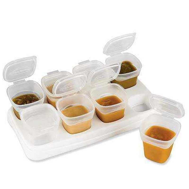 8x70 Ml Bebe Sevrage Aliments Congelation Cubes Alimentation Pots Plateau Stockage Gruau Riz Sans Bpa Conteneurs Boite Aliexpress