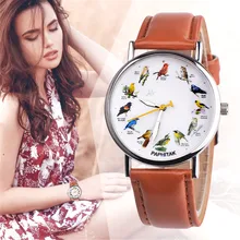 Women Waches Couple Retro Bird Design Watches Leather Band Strap Analog Alloy Quartz Wrist Watch Ladies hand clock moda mujer