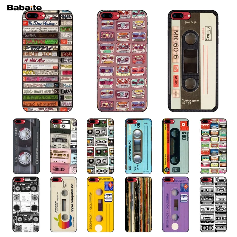 

Babaite Vintage Magnetic tape Cassette DIY High-end Protector Case for Apple iPhone 8 7 6 6S Plus X XS MAX 5 5S SE XR Cover