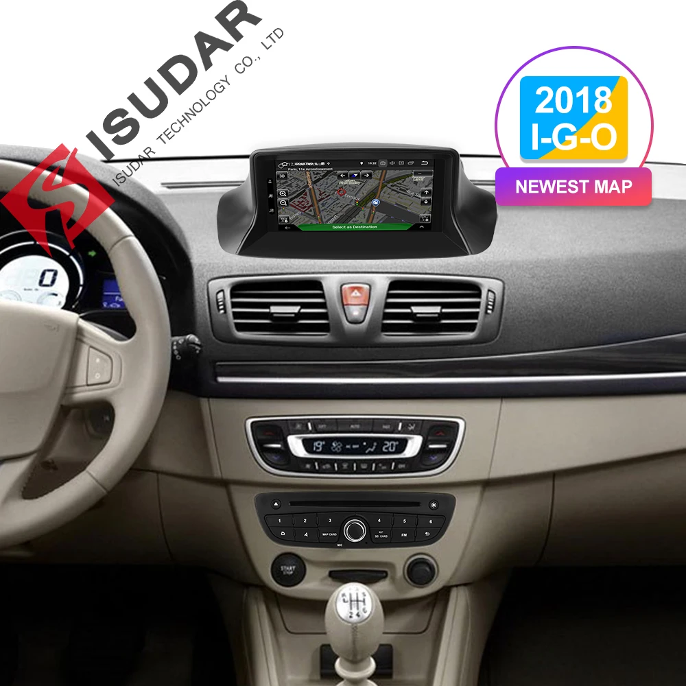 Isudar Автомобильный мультимедийный плеер два Din Android 9 автомобиль dvd для Renault/Megane 3