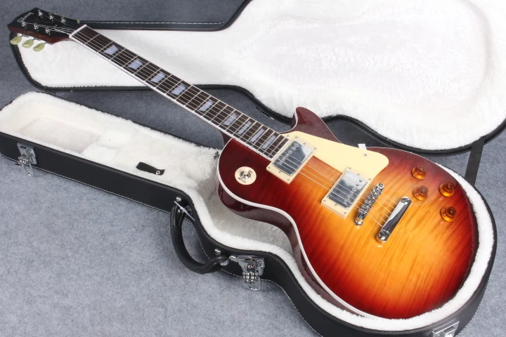 Tobacco burst 1959 R9 les Tiger Flame paul electric guitar Standard LP 59 electric guitar  in stock  EMS free shipping