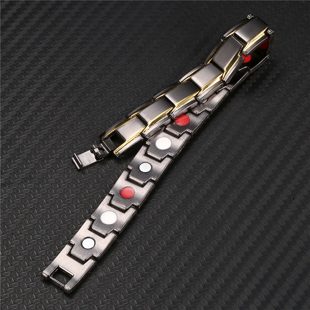 Black Male Bracelets Balance Copper Chain Link Germanium Magnetic Bracelets For Men Health Care Medical Energy Jewelry