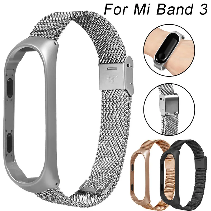 

For Xiaomi Mi Band 3 Stainless Steel Milanese Luxury Ultrathin Wristband Strap N.22