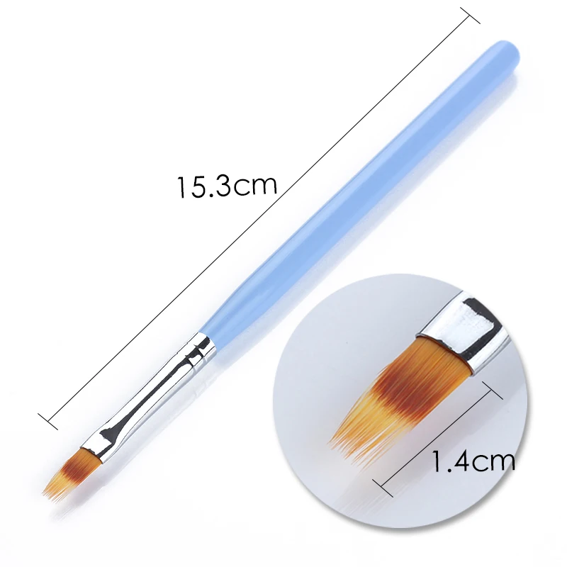 Градиентная ручка для рисования ногтей, кисть для рисования, черная синяя розовая деревянная ручка, инструмент для маникюра и дизайна ногтей