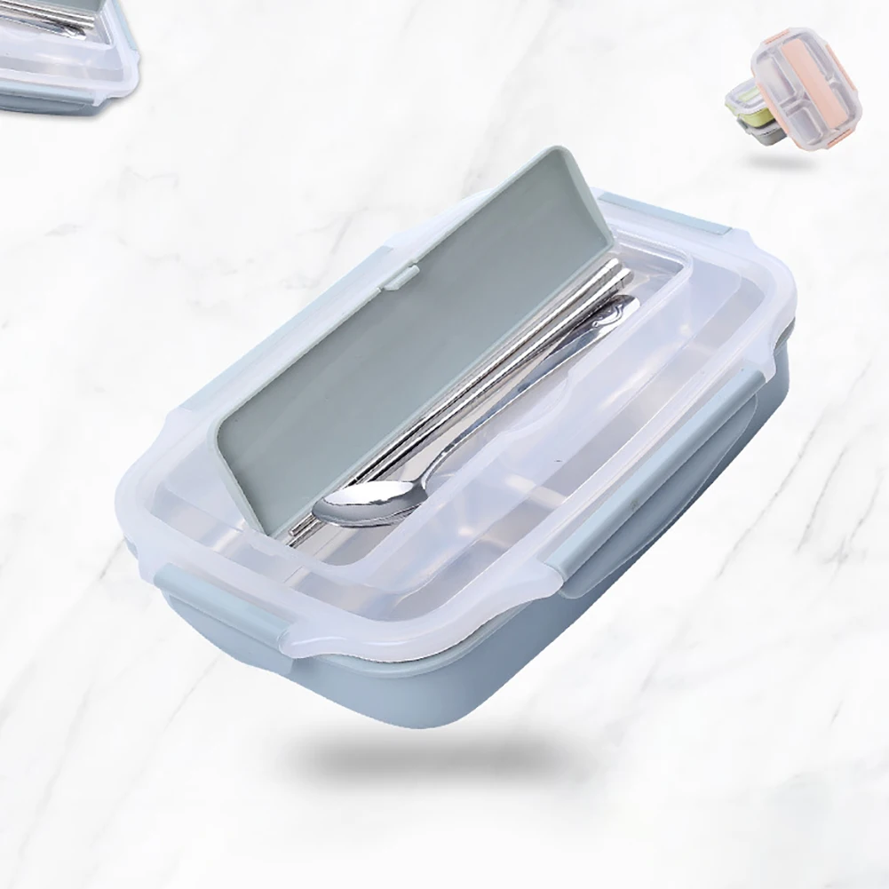 Bento Box пшеничный детский Ланч-бокс герметичный Bento Ланч-бокс для детей школьный контейнер для еды набор с ложкой 1 пара палочек для еды