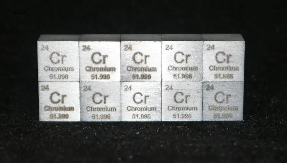 Cr хромированный кубический блок высокого качества 99.94% 10x10x10 мм квадратная огранка 7,2 г металлические элементы для исследований в вузе