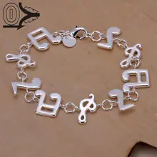 С посеребрением браслет, свадебные ювелирные изделия, аксессуары, модное серебряное кольцо музыка браслет на подарок