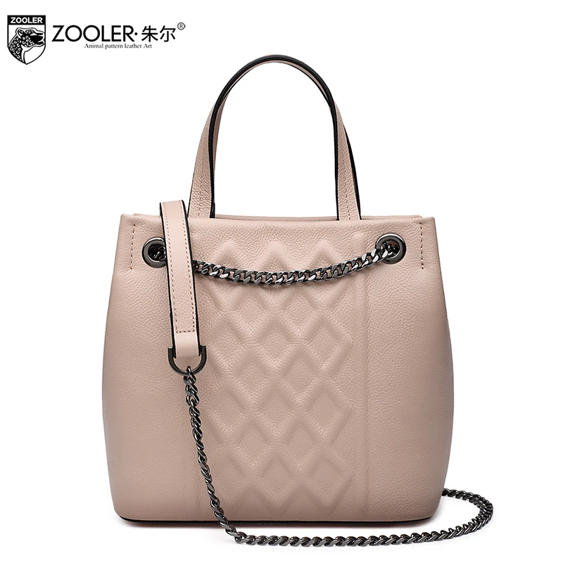 ZOOLER 2017 New Ladies' Genuine Leather Handbag Elegant Chain Evening Bags Solid Diamond Lattice Shoulder Bag Female Bayan Canta