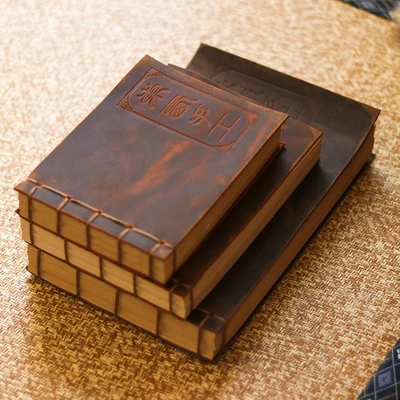

Handmade Chinese style notebook Customized lined ancient books leather hand account ancient style thickened retro leather diary
