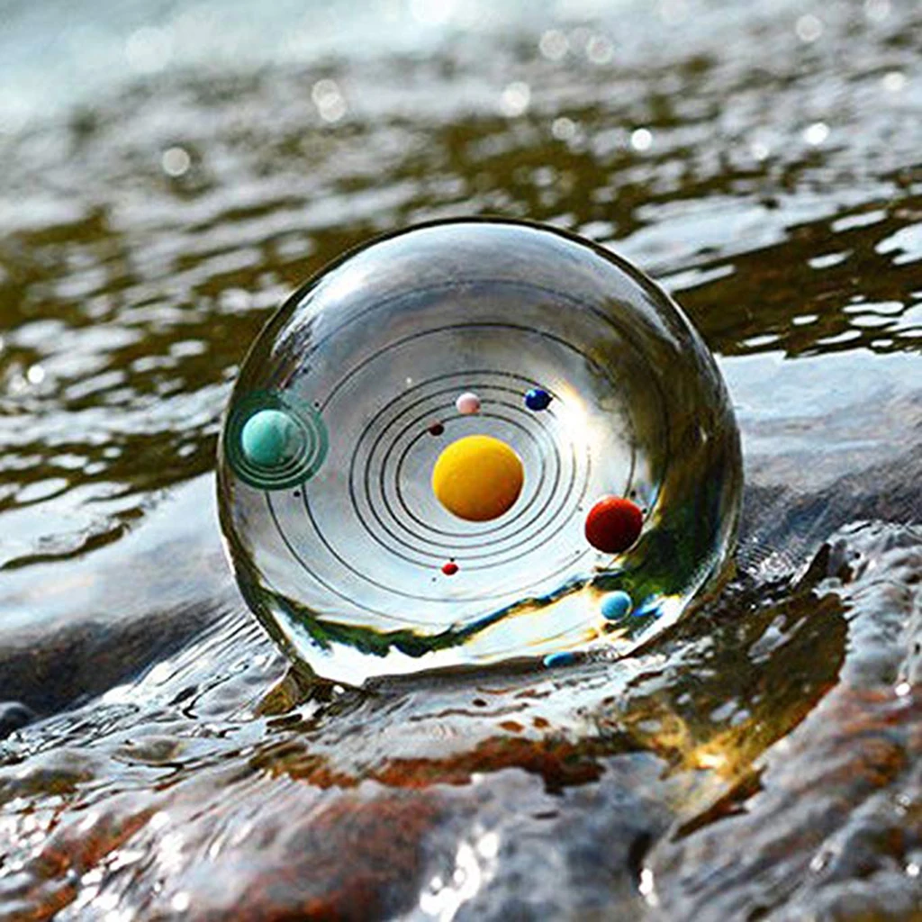 80mm Solar System Crystal Ball Astronomical Science Model Photography Photo Props Home Office Decor
