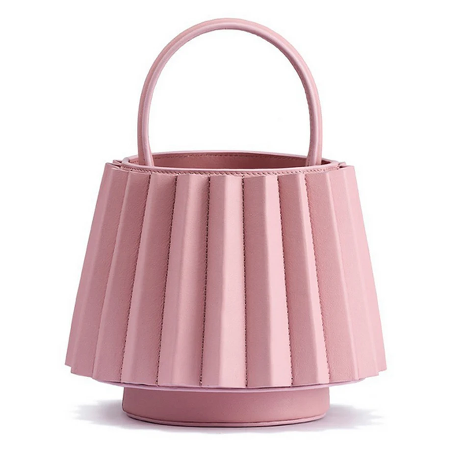 

new style small amount of money geometric folding paper basket shoulder bag bucket handbag
