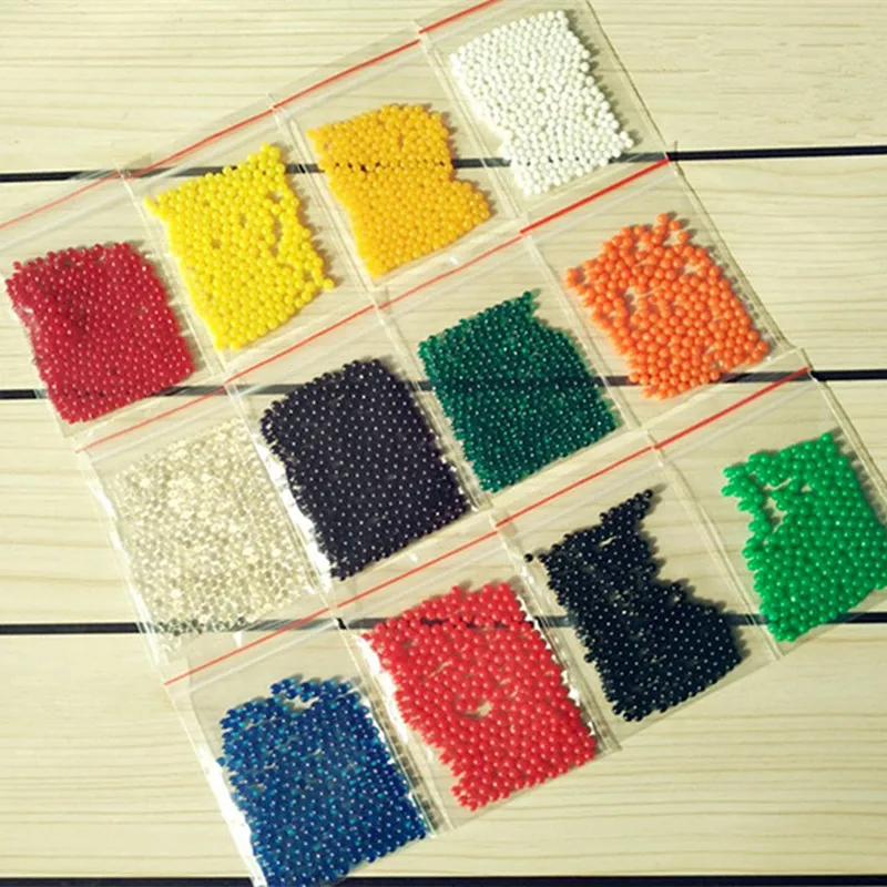 

1200pcs/lot 12 color 2.5mm to 3mm Crystal soil/Crystal ball/sea baby grow up 15mm hydrogel beads water holder for home decor