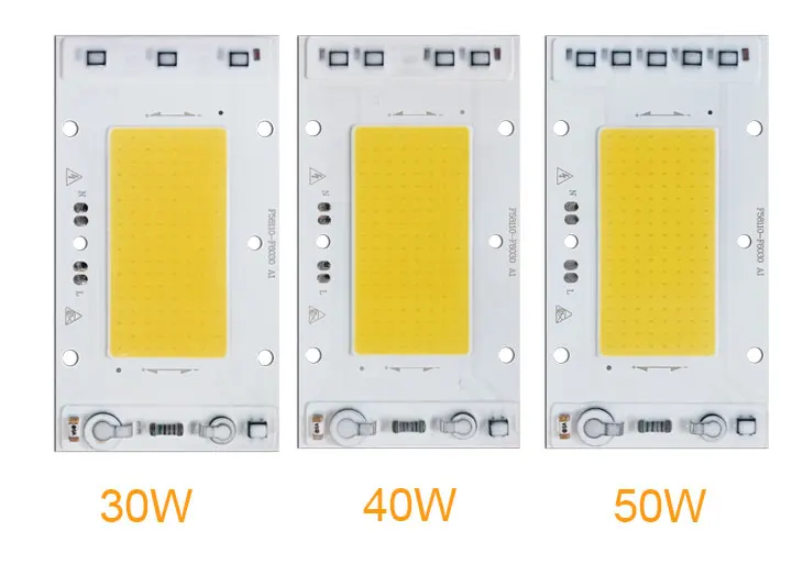 10 шт./лот светодиодный чип COB лампа 30 Вт 40 Вт 50 Вт AC220V умный IC подходит для DIY светодиодный прожектор белый