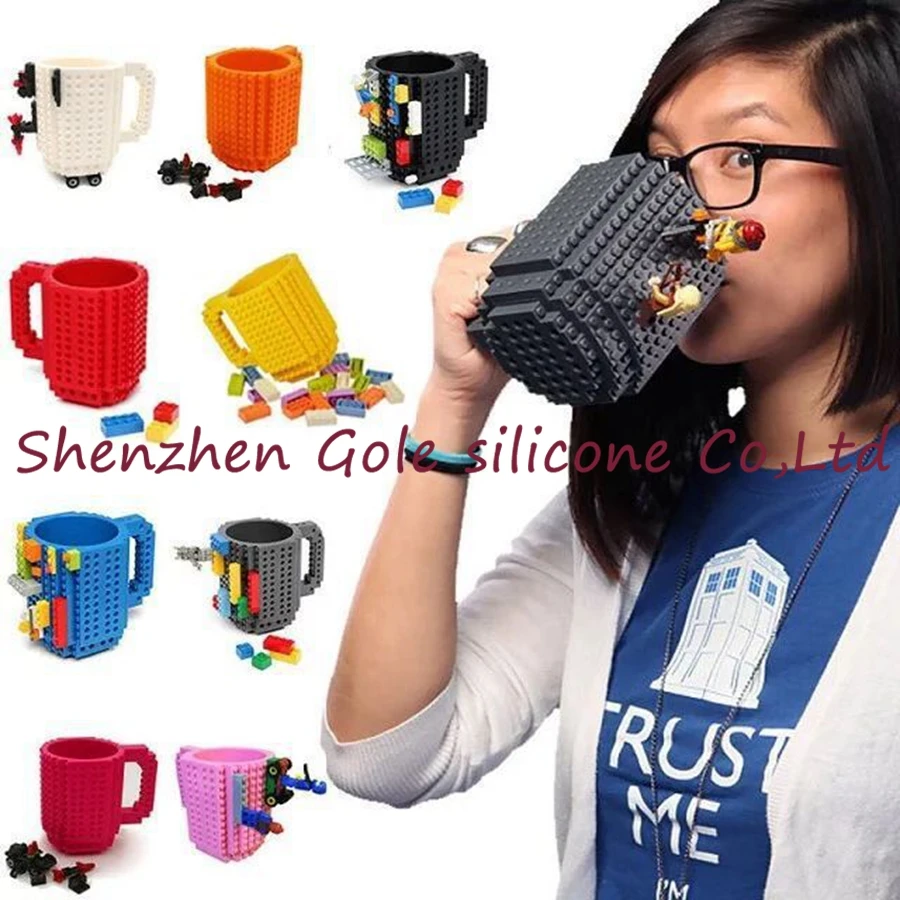 

Free Shipping 240pcs/lot Build-On Brick Mug Type Building Blocks Coffee Cup DIY Block Puzzle Mug