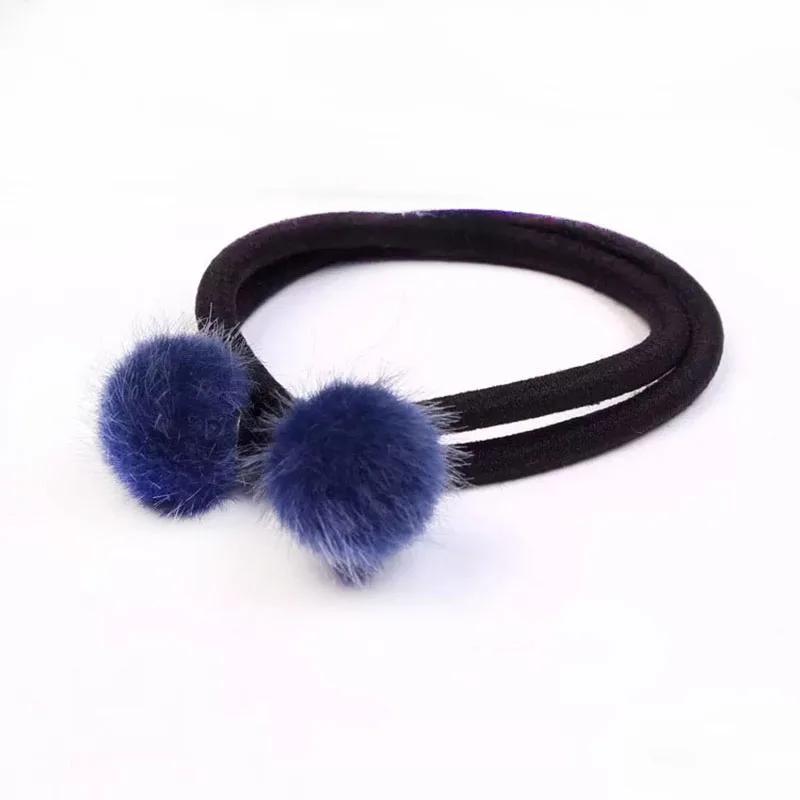 Women Fashion Elastic Hair Bands With Plush Ball Solid Colorful Girls Hairband Casual Beauty Ring Rubber Hair Accessories Women Fashion Elastic Hair Bands With Plush Ball Solid Colorful Girls Hairband Casual Beauty Ring Rubber Hair Accessories
