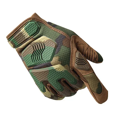Тактические перчатки Военная армия Пейнтбол Стрельба страйкбол боевой велосипед Резиновая Защитная противоскользящая полный палец перчатки для пешего туризма для мужчин - Цвет: Jungle camouflage