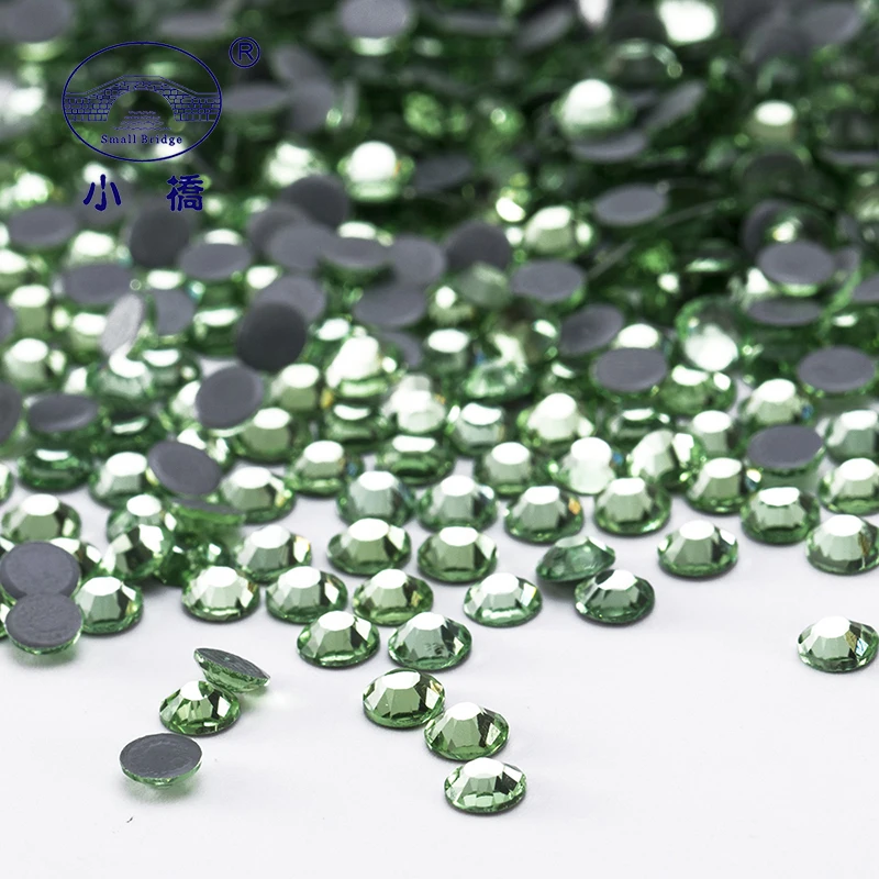 Glitter Green Crystal Stone For Clothing Loose Round Decorative Glass