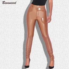 Pantalon en cuir PU pour Femme, longueur totale, Sexy, de haute qualité, moulant, 2020