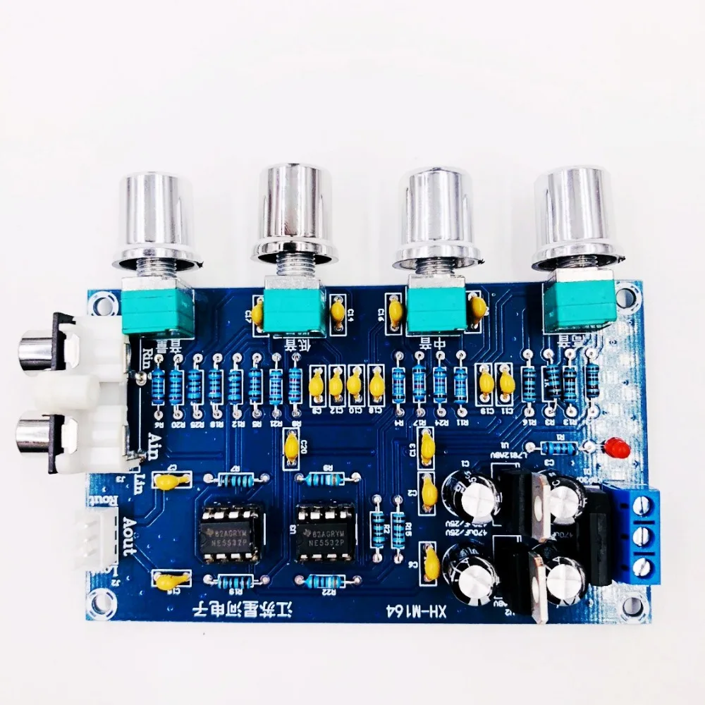 

NE5532 Tone Board RCA Dual channel volume adjust Stereo Pre-amp Preamplifier Front Plate Power 2.0 Amplifier