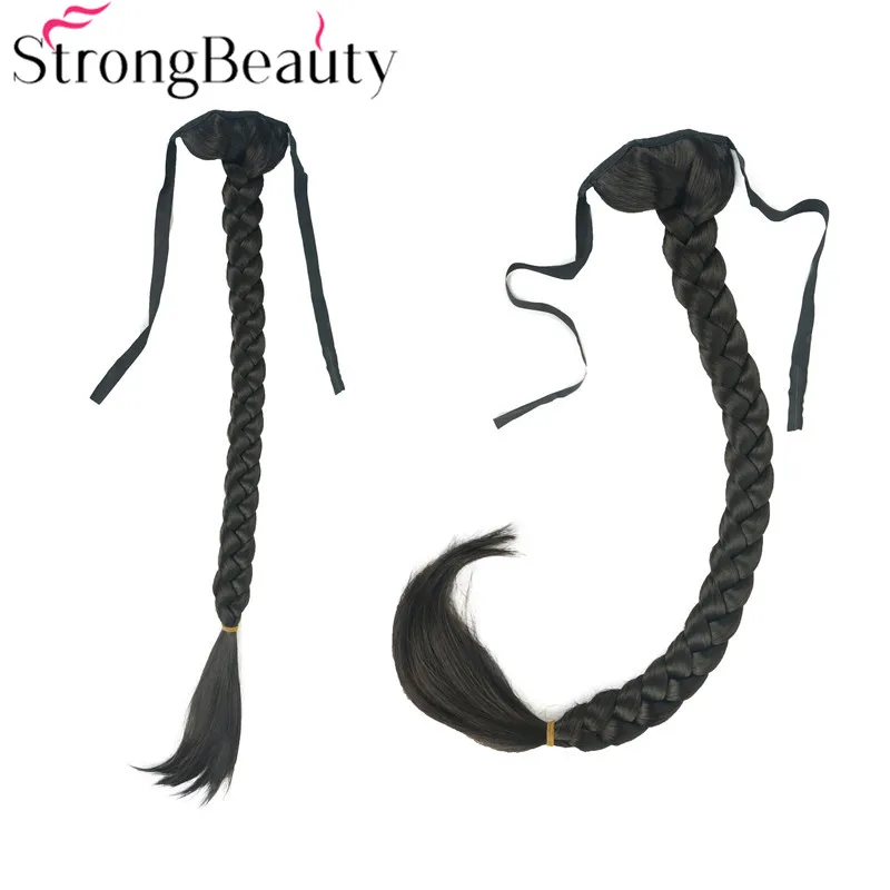 StrongBeauty, длинный рыбий хвост, коса, конский хвост, наращивание, Синтетическая лента, шиньон, 16 цветов