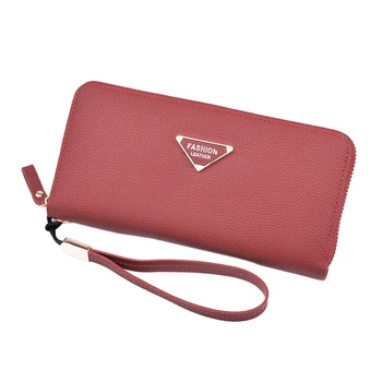 

Womens Leather Large Capacity Multi Card Cellphone Holder Organizer Wallets(Red)