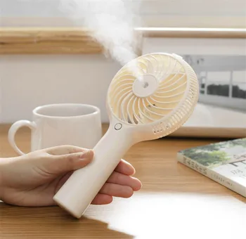 

2 in 1 Portable Mini-USB Electric Spray Fan 1200mAH USB Rechargeable 3 Speed Level Desktop Humidifier cooling fan