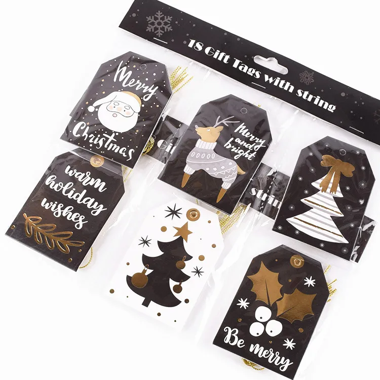 

2019 New Mix Christmas Tags On Gilded Christmas Paper Tags Kraft Paper Card Tags Labels Christmas Tree Hanging Home Decor